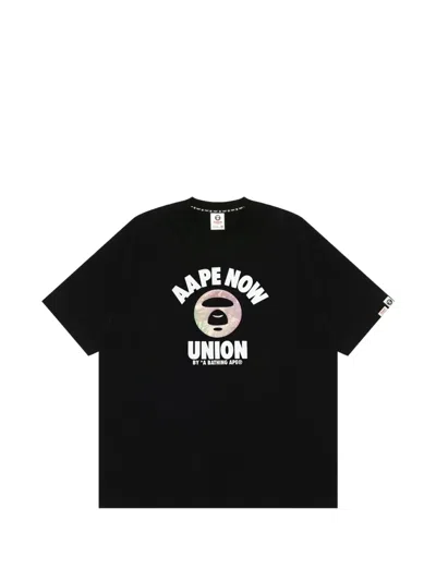 Aape By A Bathing Ape Moonface-print T-shirt In Black