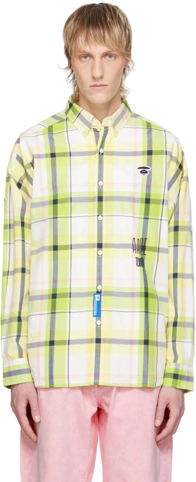 Aape By A Bathing Ape Multicolor Embroidered Shirt In Grt Green (pink)