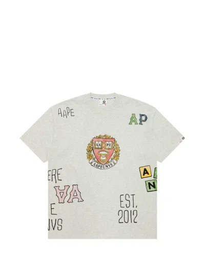 Aape By A Bathing Ape Multi-logo Print T-shirt In White