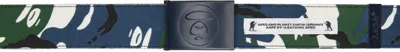 Aape By A Bathing Ape Navy 'aape' Moonface Logo Camo Reversible Belt In Nym Navy (green)