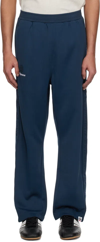 Aape By A Bathing Ape Navy 'aape Now' Sweatpants In Nyx Navy