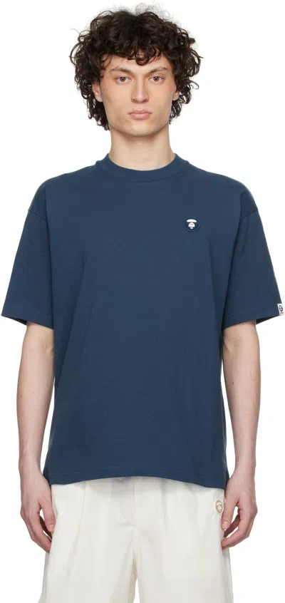 Aape By A Bathing Ape Navy 'aape Now' T-shirt In Nyx Navy