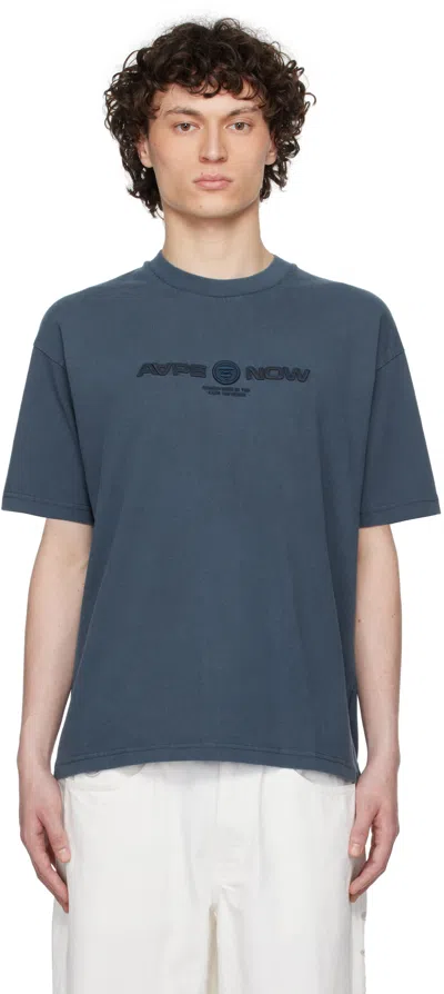 Aape By A Bathing Ape Navy 'aape Now' T-shirt In Nyx Navy