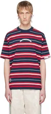 AAPE BY A BATHING APE NAVY & RED STRIPED T-SHIRT