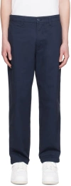 AAPE BY A BATHING APE NAVY EMBROIDERED TROUSERS