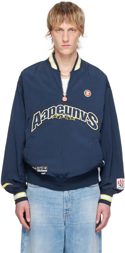 Aape By A Bathing Ape Navy Patch Jacket In Nyx Navy
