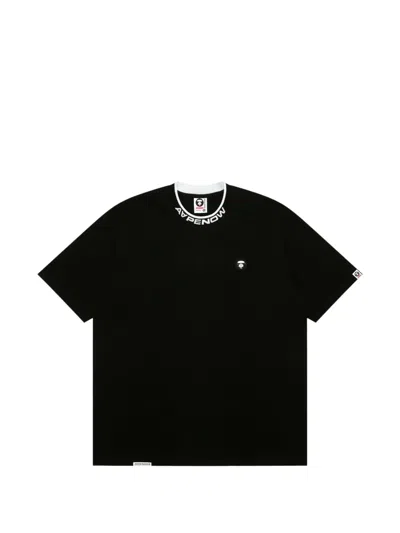 Aape By A Bathing Ape Now Moonface Logo-patch T-shirt In Black