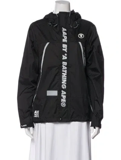 Pre-owned Aape By A Bathing Ape Nylon Graphic Print Windbreaker In Gray