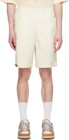 AAPE BY A BATHING APE OFF-WHITE EMBROIDERED SHORTS
