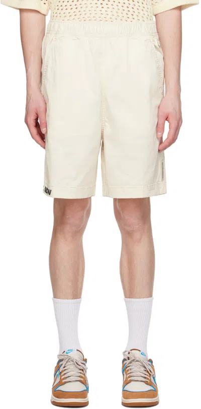 Aape By A Bathing Ape Off-white Embroidered Shorts In Ivx Ivory
