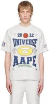 AAPE BY A BATHING APE OFF-WHITE PRINTED T-SHIRT