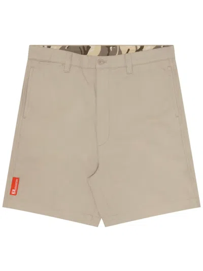 Aape By A Bathing Ape Ogo-appliqué Cotton Chino Shorts In Neutrals
