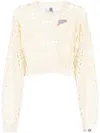 Aape By A Bathing Ape Open-knit Cropped Jumper In White