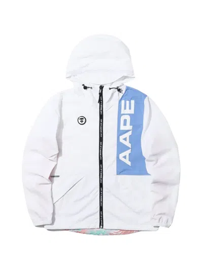 Aape By A Bathing Ape Panelled Hooded Jacket In White
