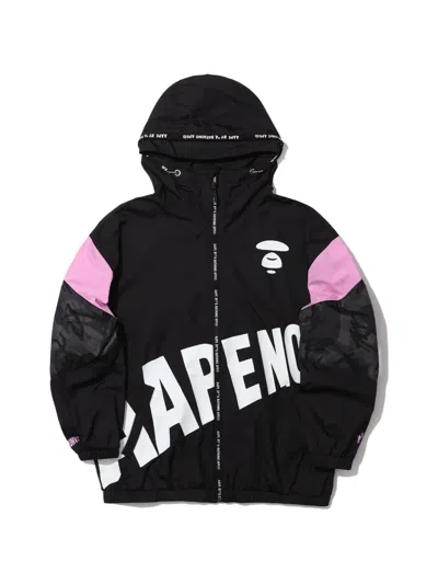 Aape By A Bathing Ape Panelled-sleeve Zip Jacket In Black
