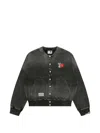 Aape By A Bathing Ape Patch Button Bomber Jacket In Gray