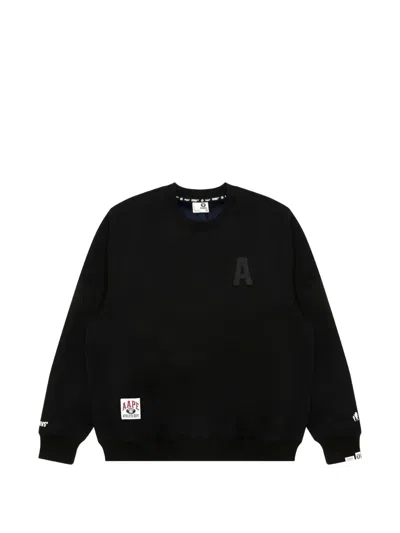 Aape By A Bathing Ape Patch Crew-neck Sweater In Black