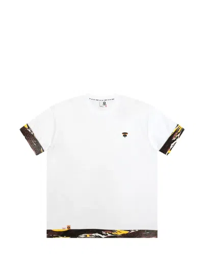 Aape By A Bathing Ape Patch Trim T-shirt In White