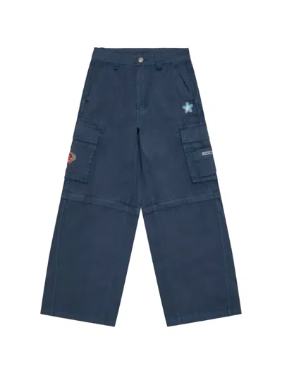 Aape By A Bathing Ape Patch-detail Zip-off Cargo Pants In Blue