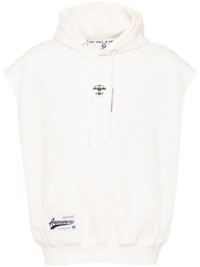 Aape By A Bathing Ape Patterned Hoodie In White