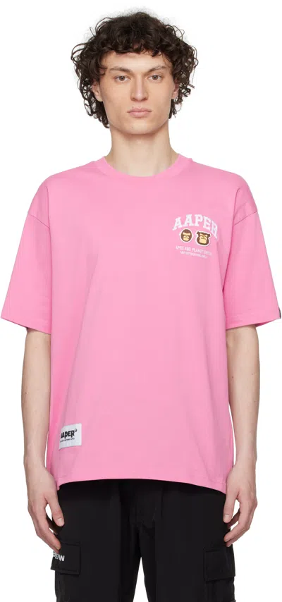 Aape By A Bathing Ape Pink 'aaper' Logo Short Sleeve T-shirt In Pkx Pink