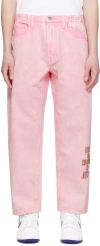 AAPE BY A BATHING APE PINK EMBROIDERED JEANS