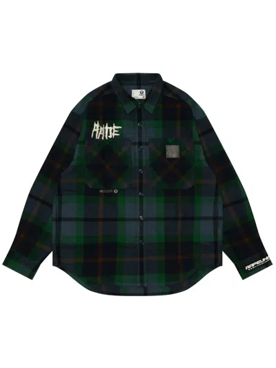 Aape By A Bathing Ape Plaid Shirt In Blau