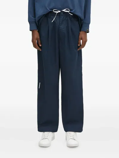 Aape By A Bathing Ape Pleat-detail Drawstring Trousers In Blue