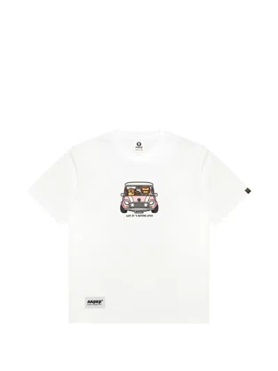 Aape By A Bathing Ape Print T-shirt In White