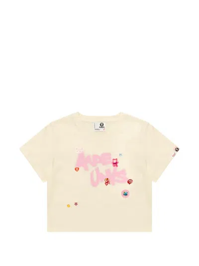 Aape By A Bathing Ape Printed Cropped T-shirt In Neutral