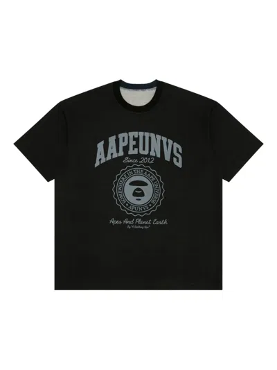 Aape By A Bathing Ape Printed Reversible T-shirt In Black