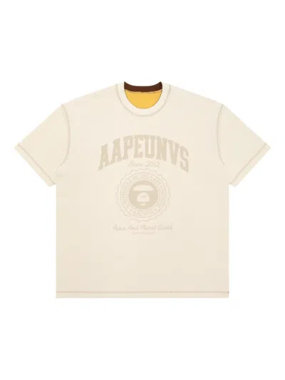 Aape By A Bathing Ape Printed Reversible T-shirt In Neutrals