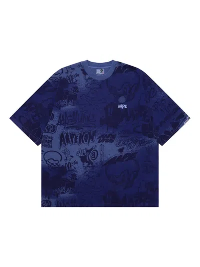 Aape By A Bathing Ape Printed T-shirt In Blue