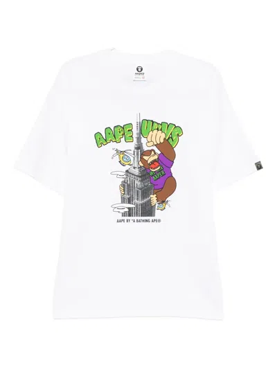 Aape By A Bathing Ape Printed T-shirt In White