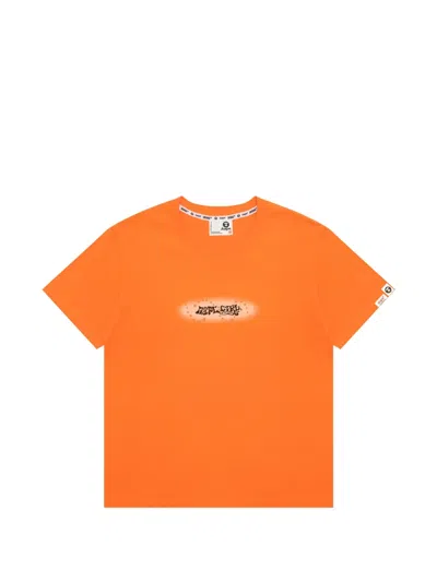 Aape By A Bathing Ape T-shirt Mit Print In Orange