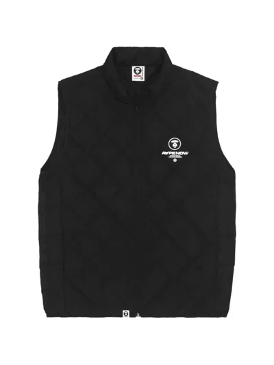 Aape By A Bathing Ape Quilted Down-filled Gilet In Black