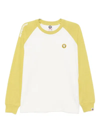 Aape By A Bathing Ape Raglan-sleeve Logo T-shirt In White