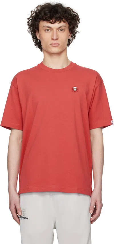 Aape By A Bathing Ape Red 'aape Now' T-shirt In Rdq Red (orange)