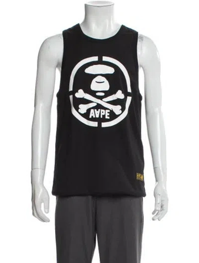 Pre-owned Aape By A Bathing Ape Reversible Graphic Print T-shirt In Black