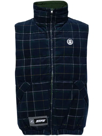 Aape By A Bathing Ape Reversible Padded Gilet In Blue