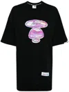 Aape By A Bathing Ape Sequin-detail Cotton-blend T-shirt Dress In Black
