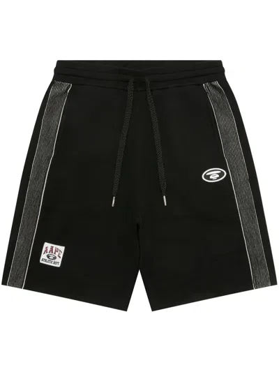 Aape By A Bathing Ape Side-stripe Track Shorts In Black