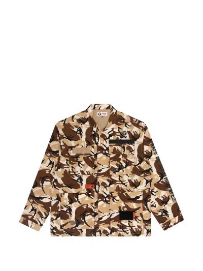 Aape By A Bathing Ape Somewhere Camouflage-print Shirt In Neutral