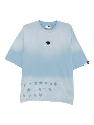 Aape By A Bathing Ape Star-print Tie-dye T-shirt In Blue