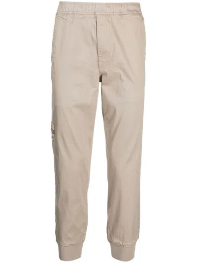 Aape By A Bathing Ape Stretch-cotton Tapered-leg Pants In Brown