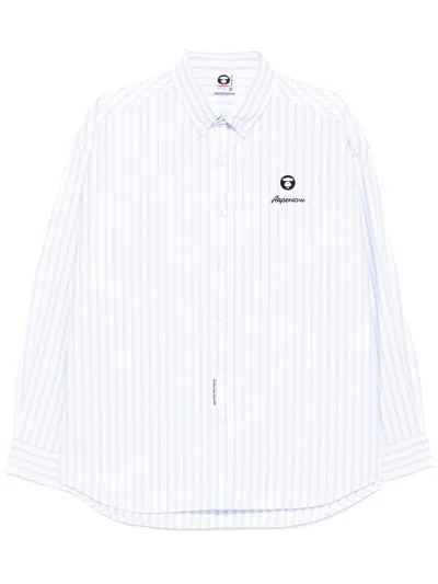 Aape By A Bathing Ape Striped Shirt In 白色