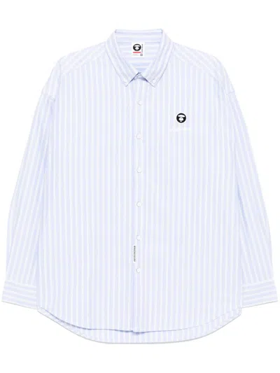Aape By A Bathing Ape Striped Shirt In Blue