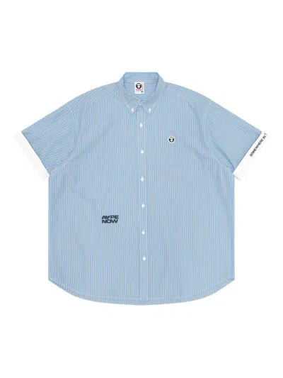 Aape By A Bathing Ape Striped Shirt In Blue
