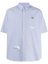 AAPE BY A BATHING APE STRIPED SHORT-SLEEVE SHIRT