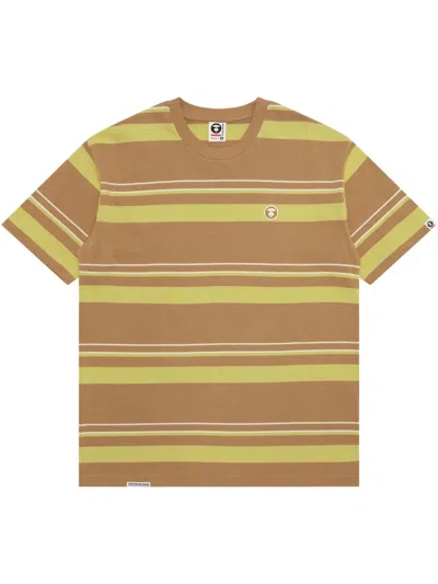 Aape By A Bathing Ape Gestreiftes T-shirt In Nude